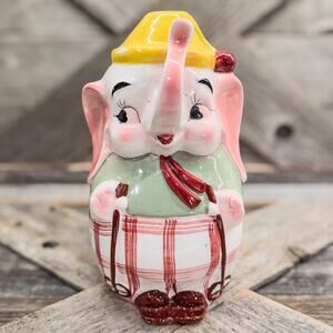 1970s Anthropomorphic Skiing Elephant Ceramic Bank-8”H-Flawed See Description